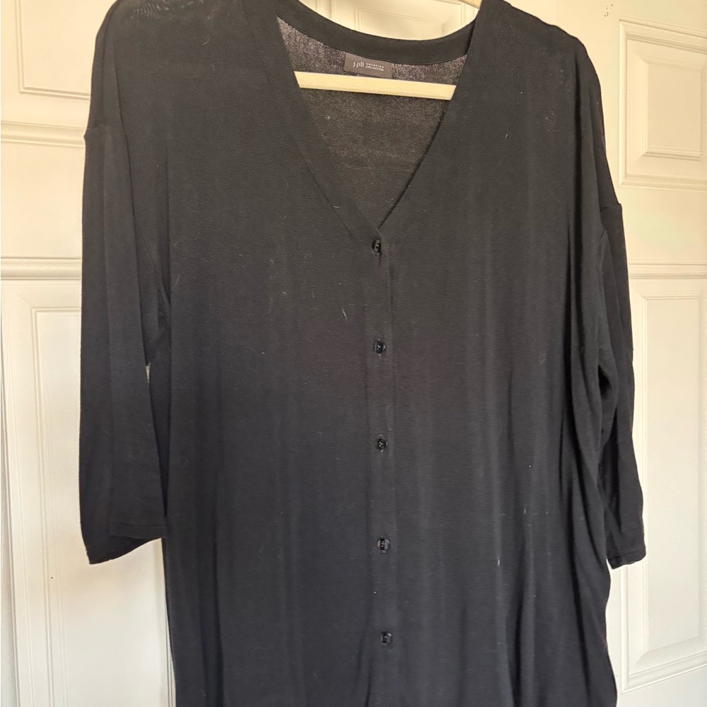 J. Jill Black Button-Up Top